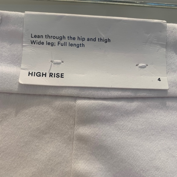 Ann Taylor Wide Leg Cotton Pants White Sz 4 NWT - Picture 7 of 9